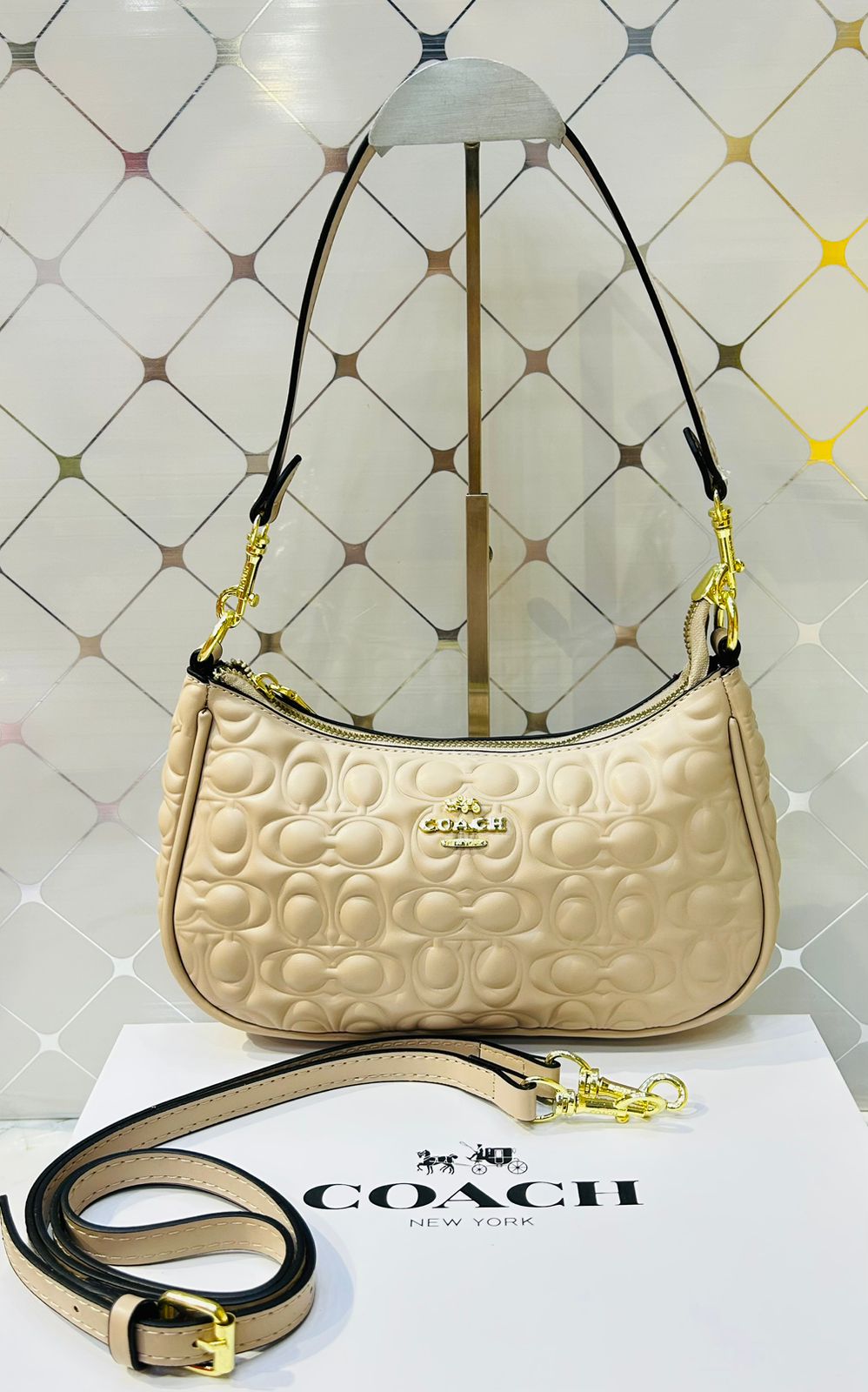 Coach Inspired Quilted Signature Shoulder Bag Color 02