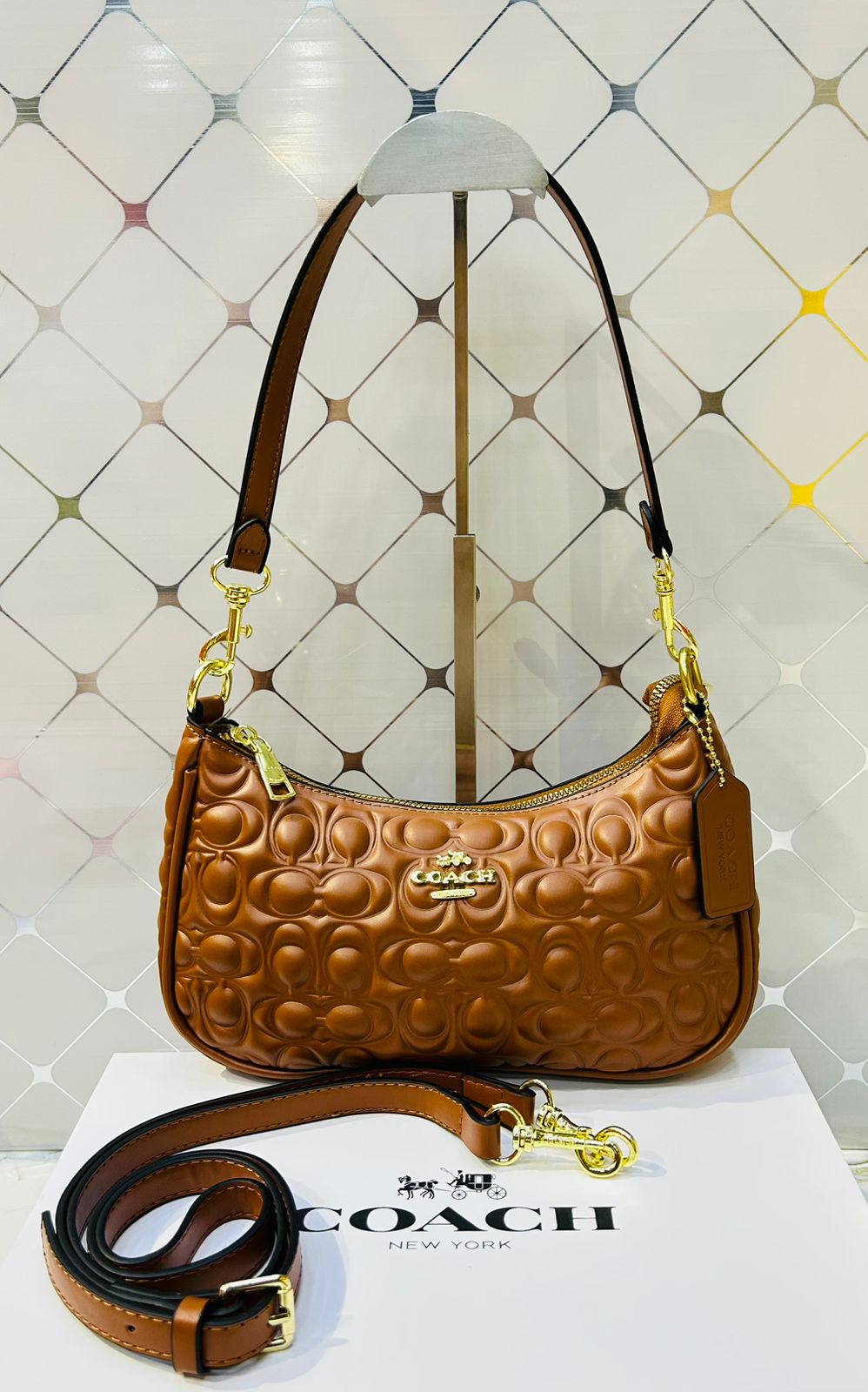 Coach Inspired Quilted Signature Shoulder Bag Color 03