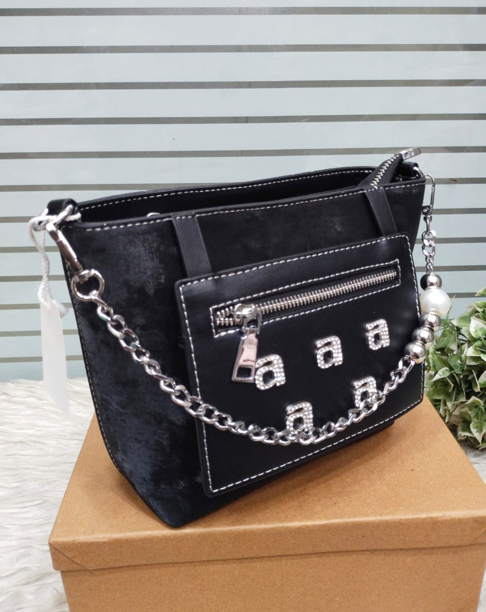 Crystal Letter Chain Shoulder Bag Color 03