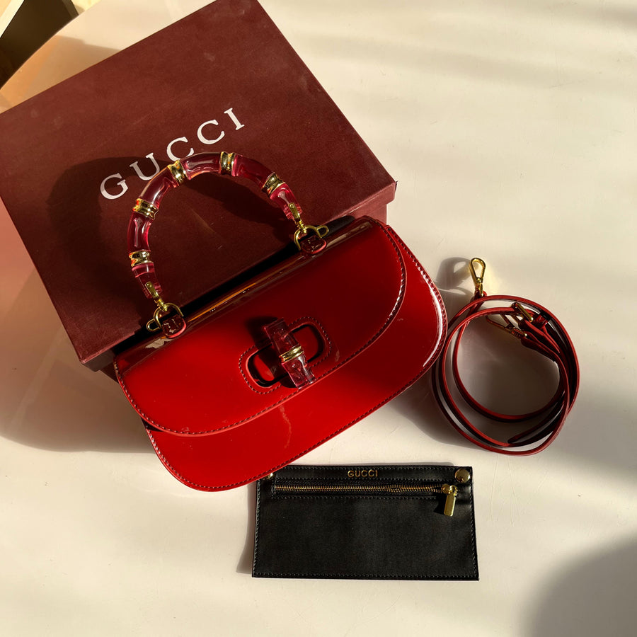 Gucci Bamboo Clasp Patent Bag Color 03