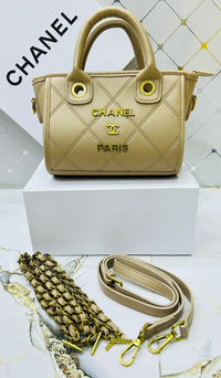 Chanel Inspired Quilted Deauville Mini Boston Bag Color 01