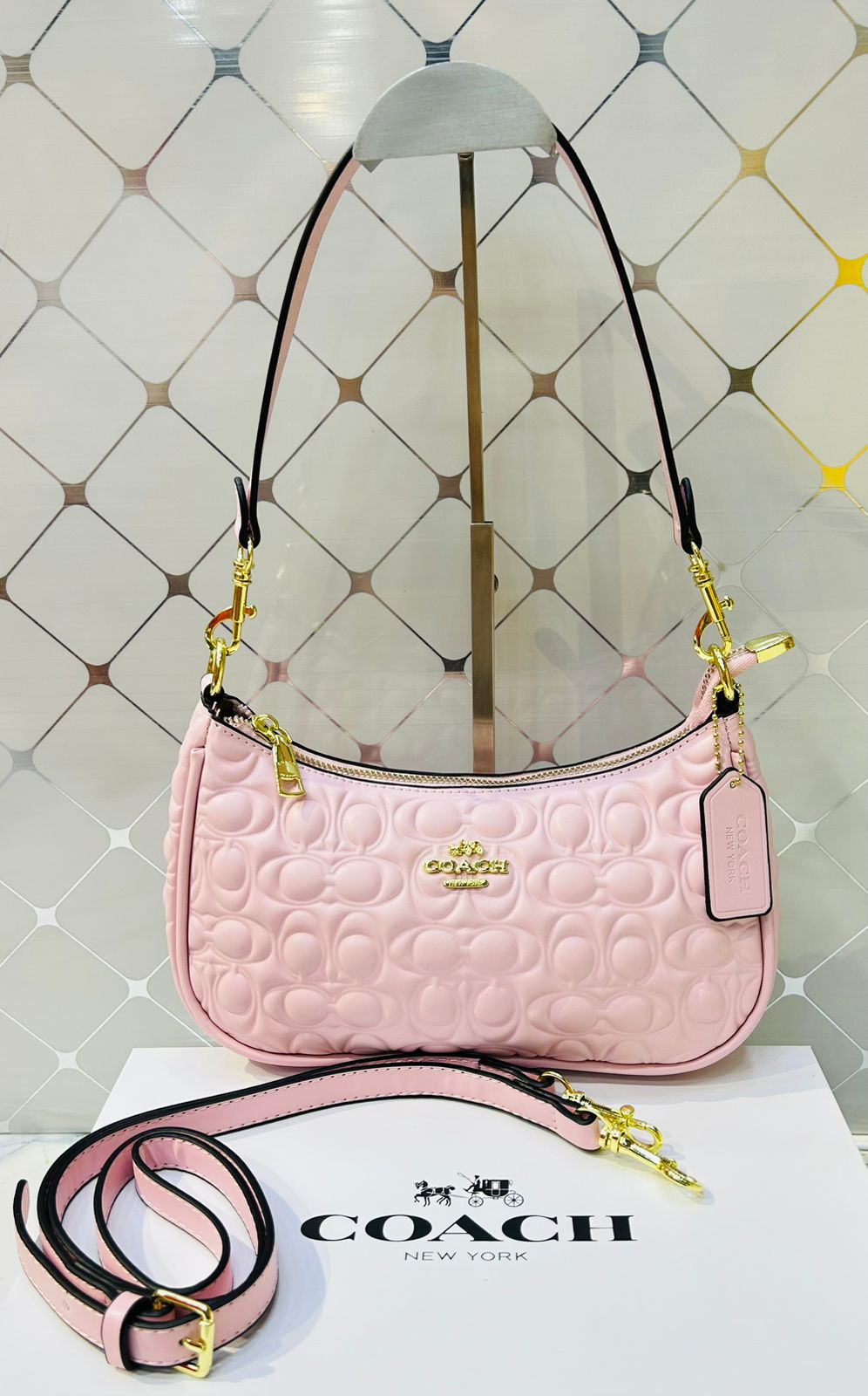 Coach Inspired Quilted Signature Shoulder Bag Color 04