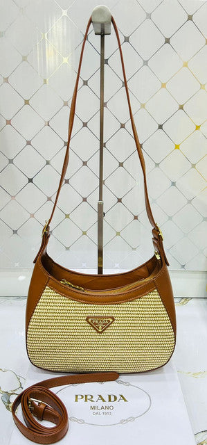 Prada Cleo Raffia Shoulder Bag Color 01