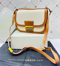 Charles & Keith Inspired Canvas Saddle Bag Color 01