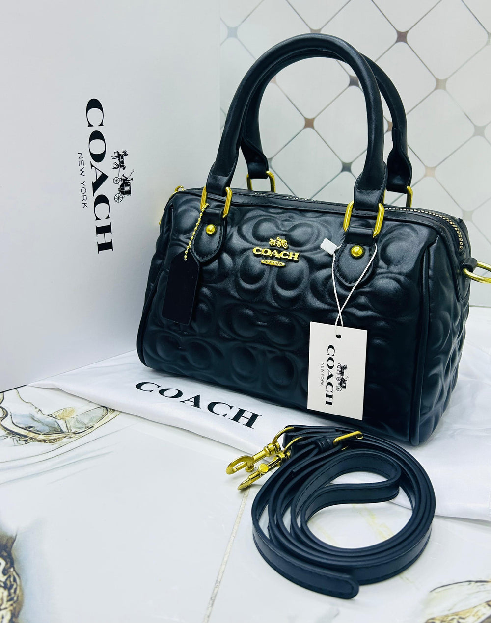 Coach Inspired Quilted Monogram Mini Satchel Color 04