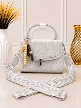 Boho Luxe Satchel Bag - Cream