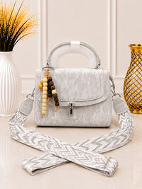 Boho Luxe Satchel Bag - Cream