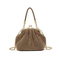 Crystal Rhinestone Evening Bag - Light Gold