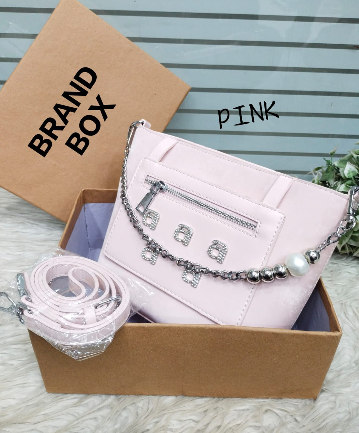 Crystal Letter Chain Shoulder Bag Color 05