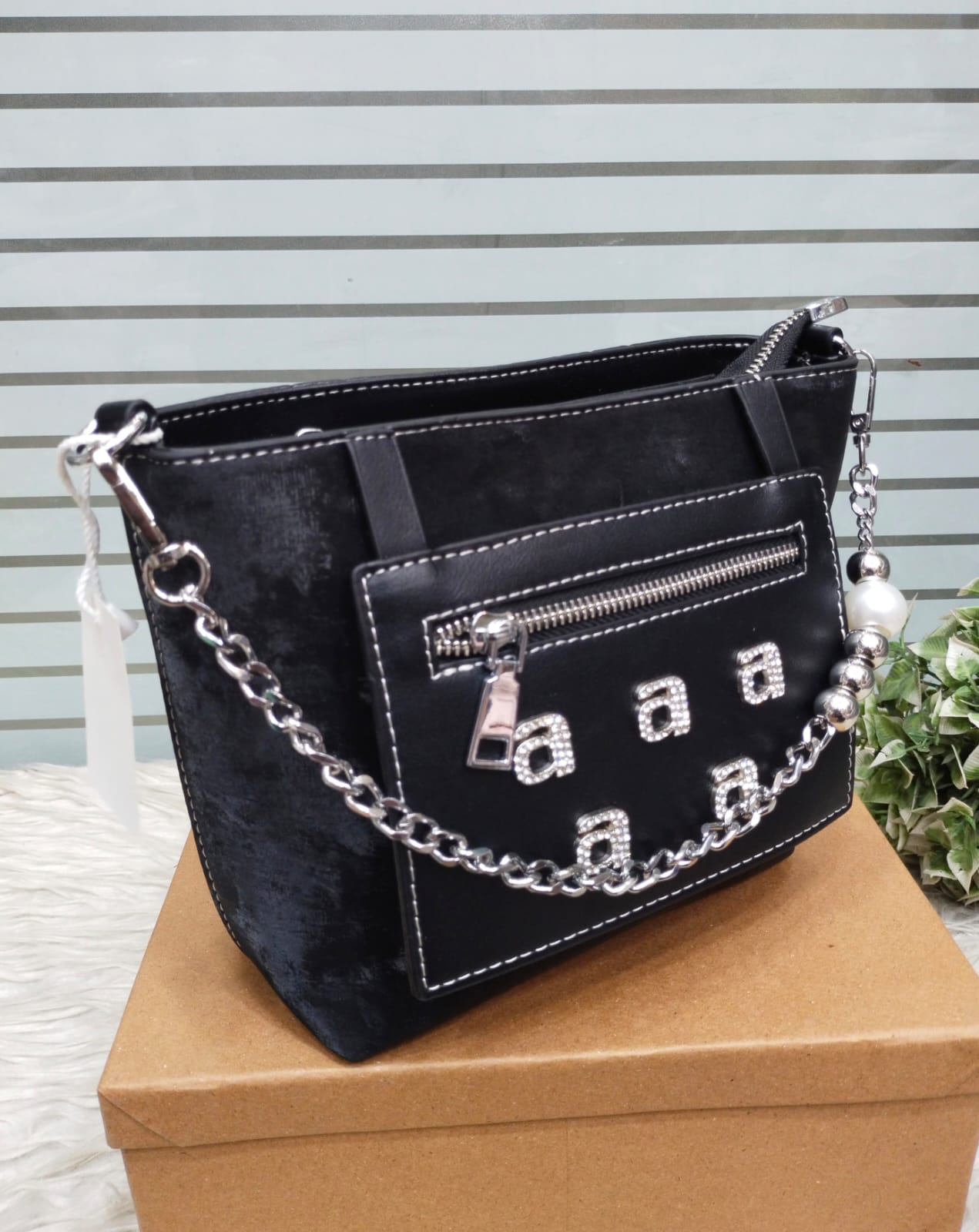 Crystal Letter Chain Shoulder Bag Color 03