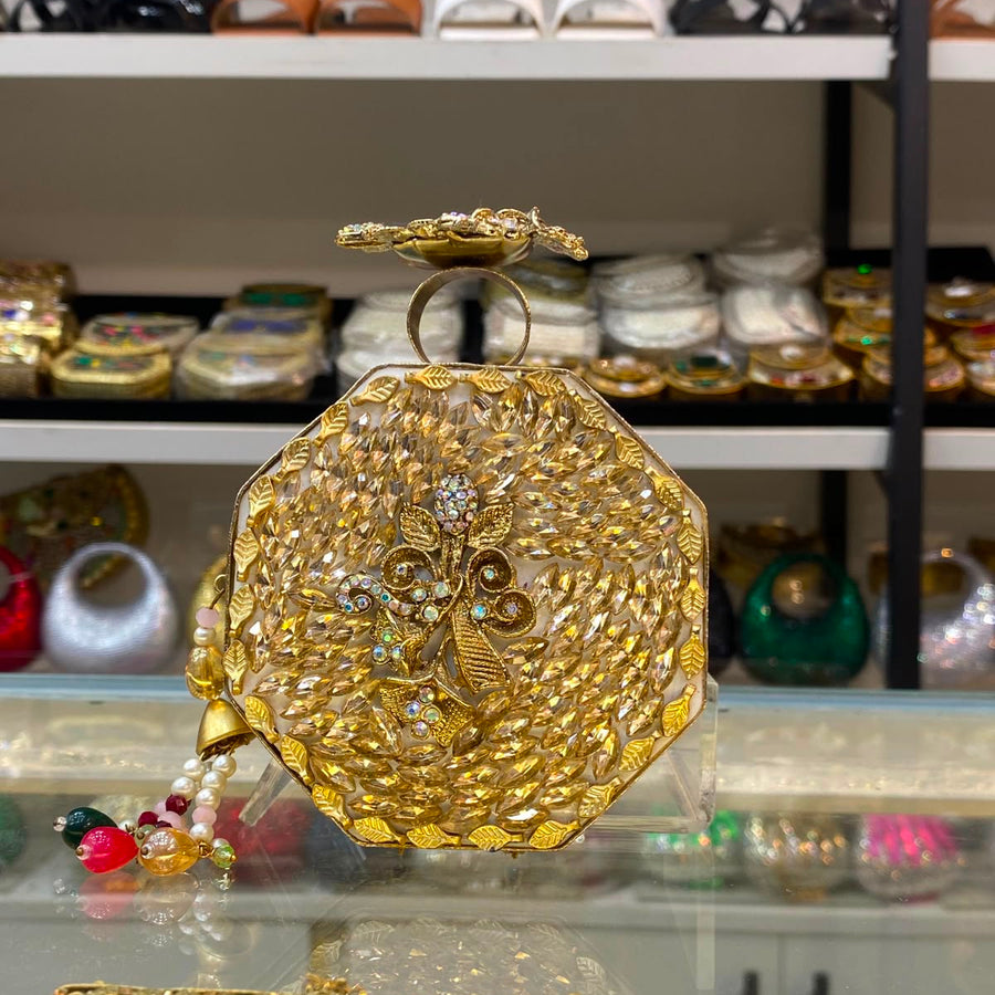 Grand Occasion Embellished Clutch - Design 12 -shaheen