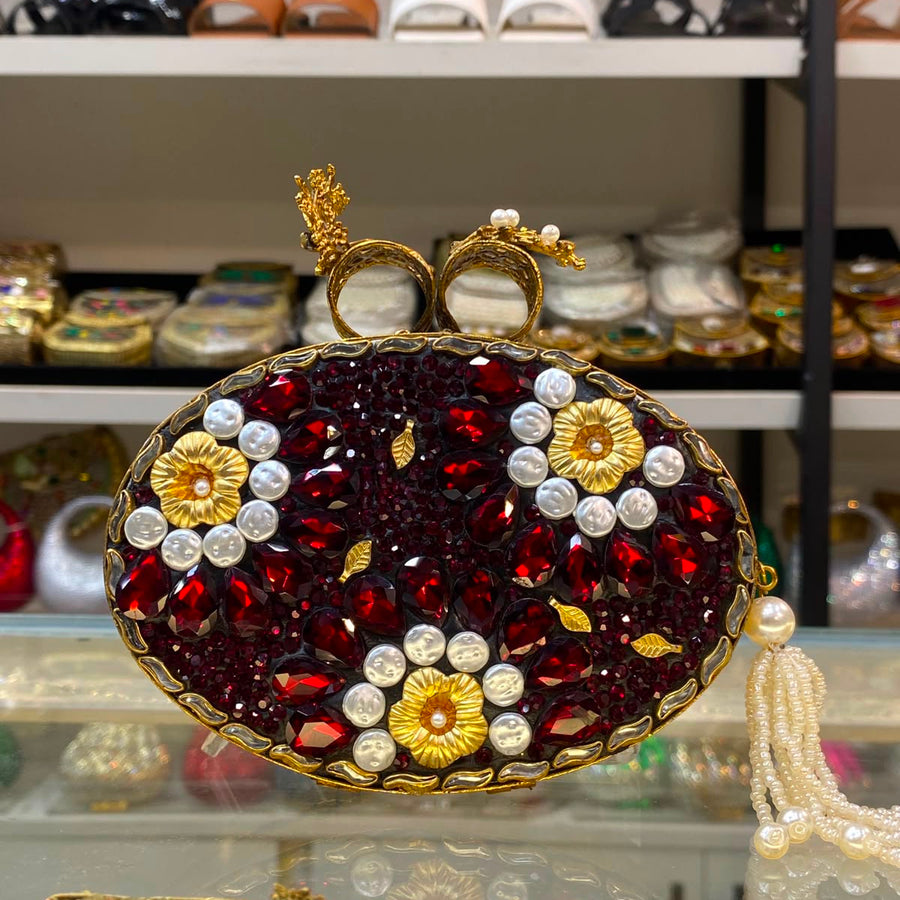 Sapphire Sparkle Statement Clutch - Design 09 -shaheen