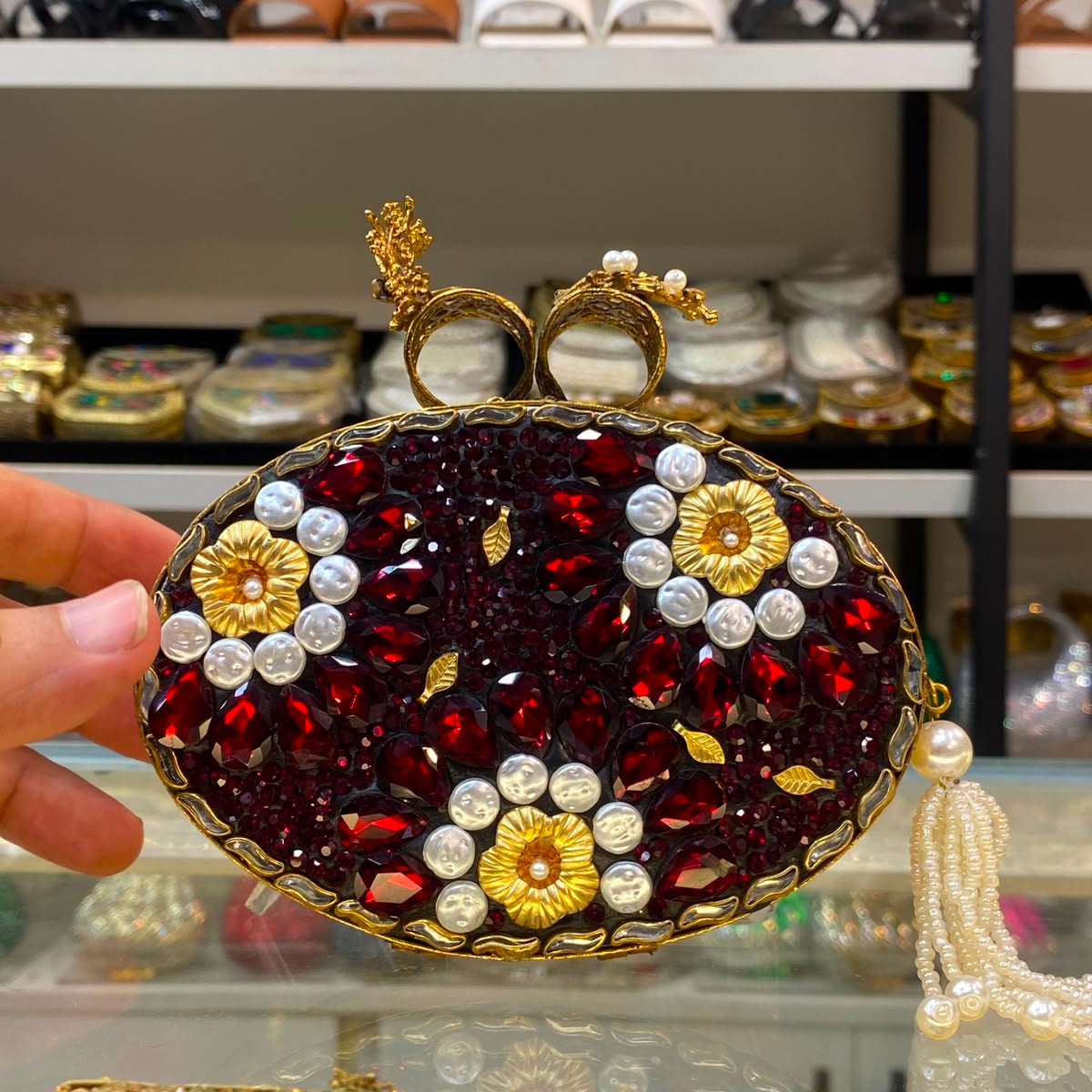 Vintage Charm Beaded Clutch - Design 06 -shaheen