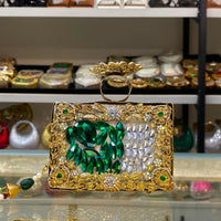 Emerald Crystal Statement Clutch - Design 03 -shaheen