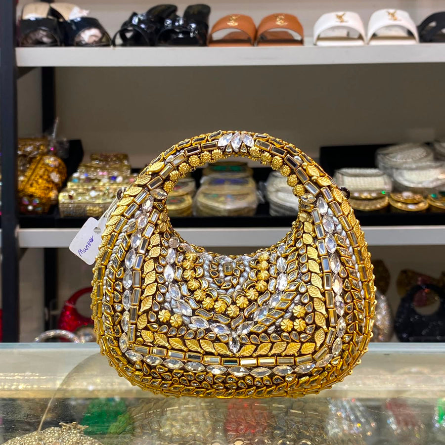 Sapphire Mirror Hobo Clutch - Design 15 -shaheen