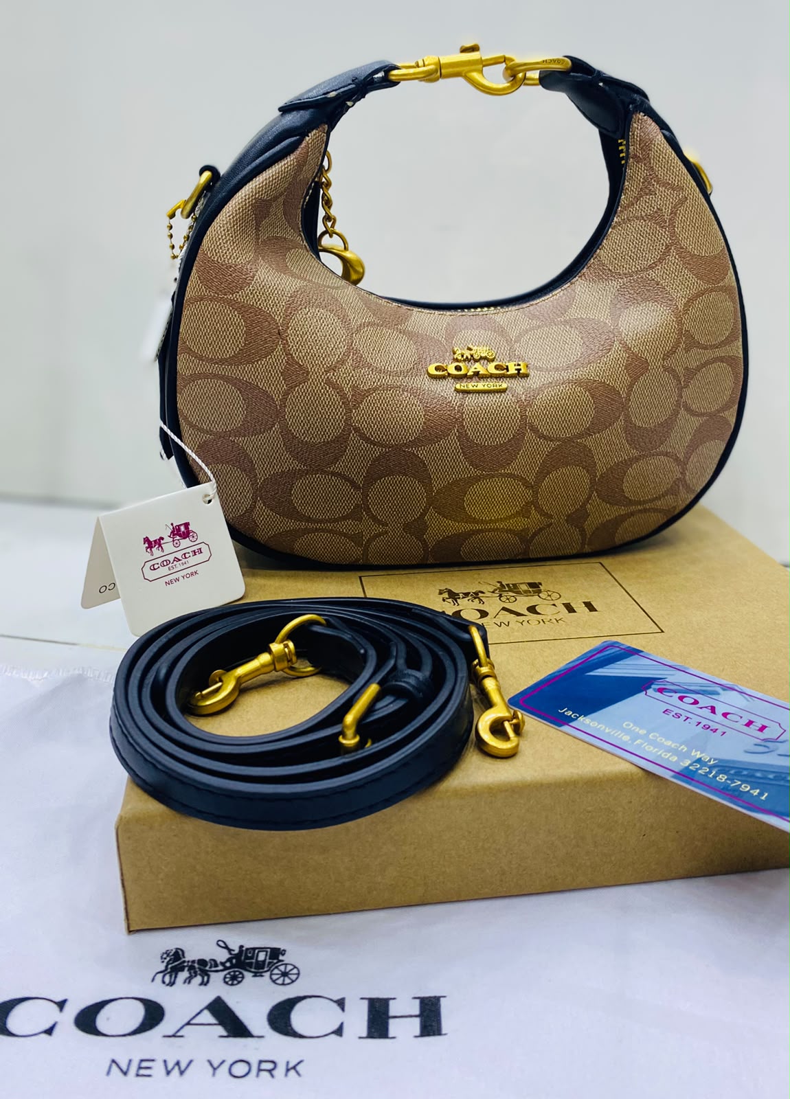 Coach Signature Crescent Hobo Bag Color 03