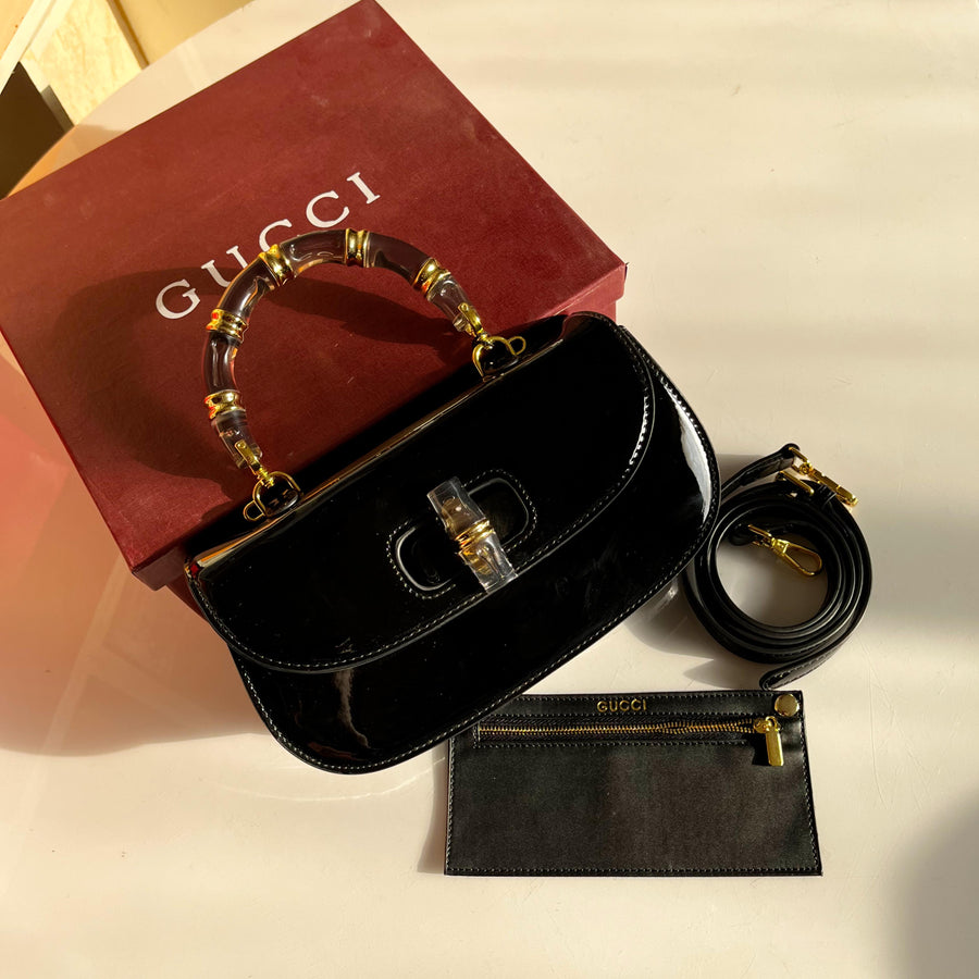 Gucci Bamboo Clasp Patent Bag Color 01