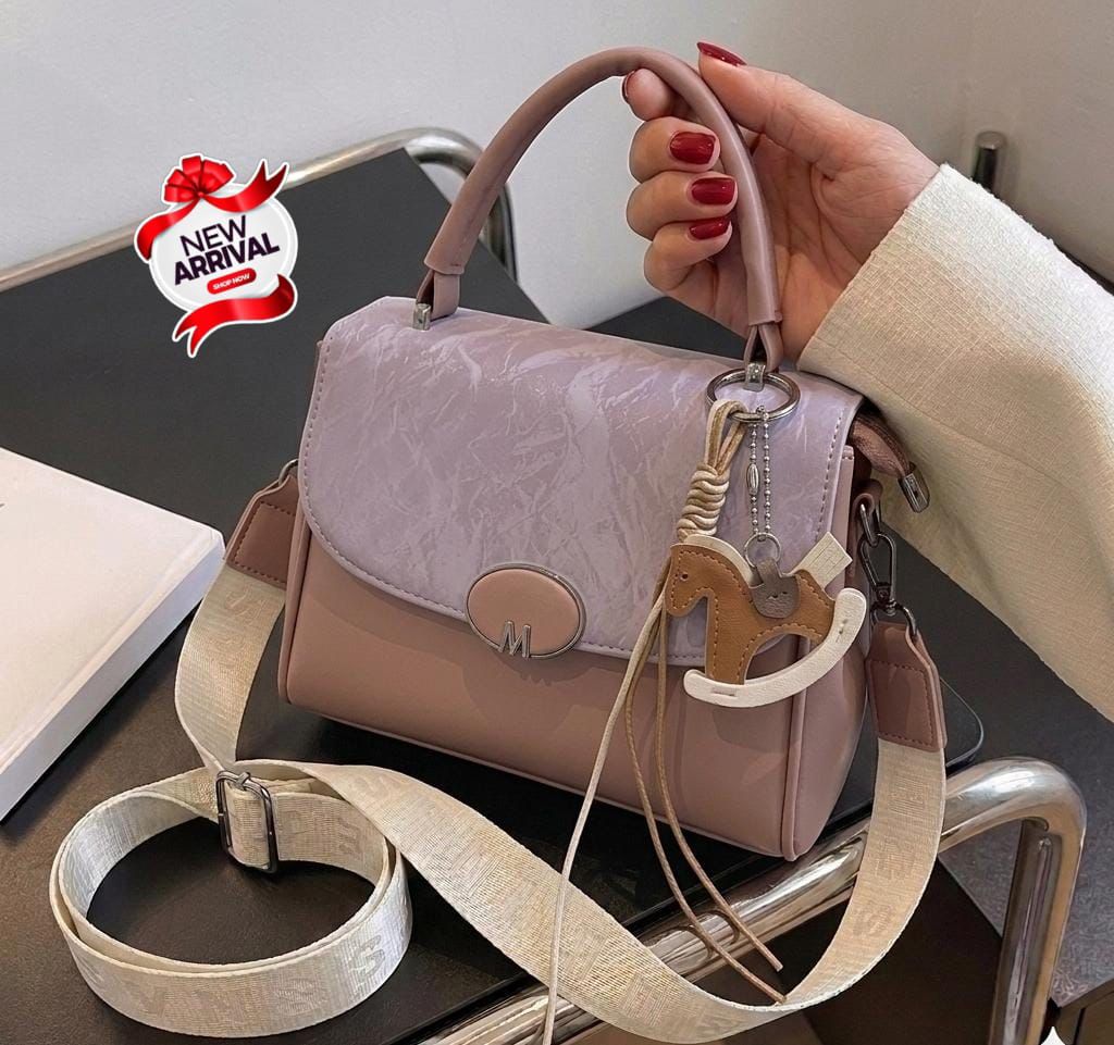 Crinkle Flap Bag M Buckle Mauve Pink