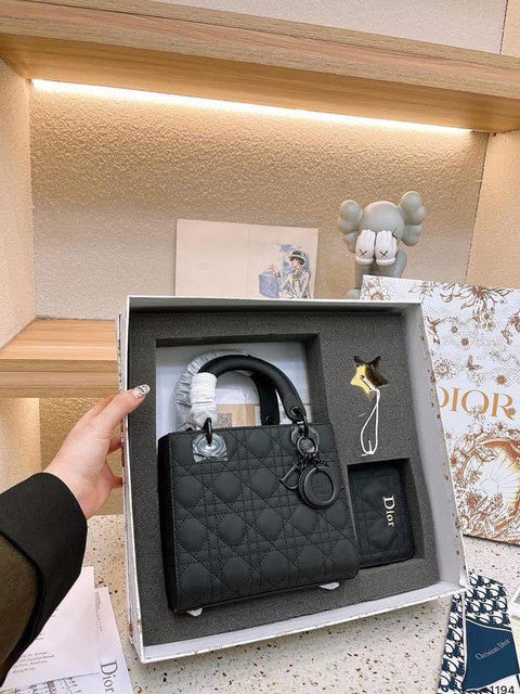 Dior Lady All-Black Cannage Bag Color 01