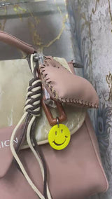 Fashion Crinkle Flap Bag with Heart & Smiley Charm – Color 05 - UM