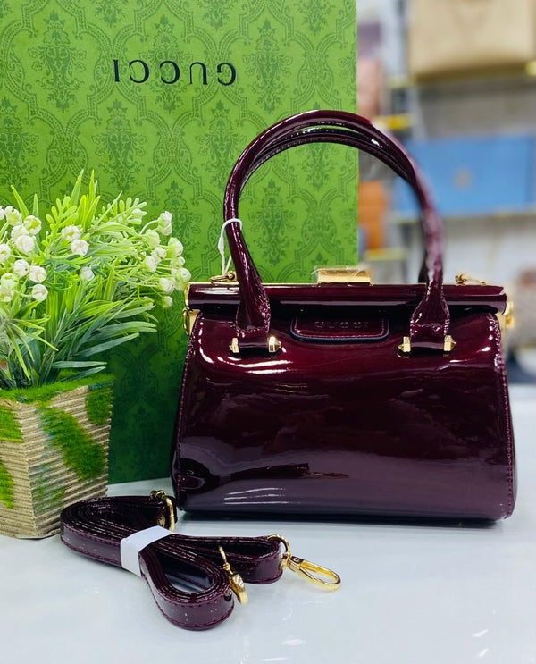 Gucci Patent Leather Frame Satchel Color 01