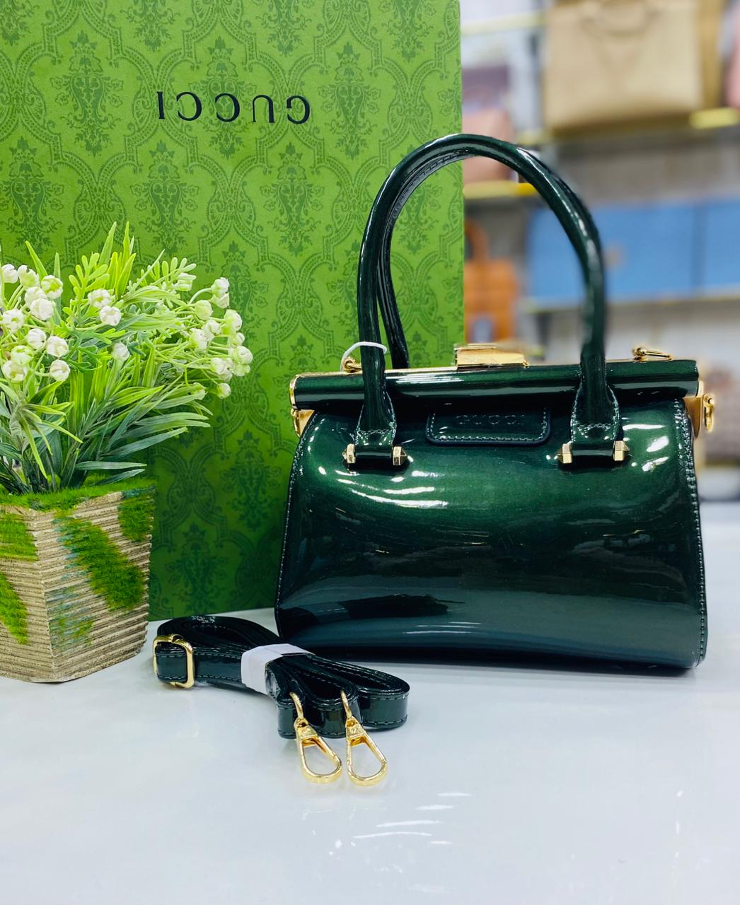 Gucci Inspired Patent Leather Frame Satchel - Color 02 -RK