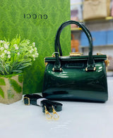 Gucci Inspired Patent Leather Frame Satchel - Color 02 -RK