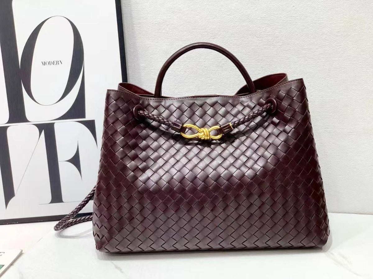 Bottega Veneta Inspired Woven Leather Tote Bag – Color 09