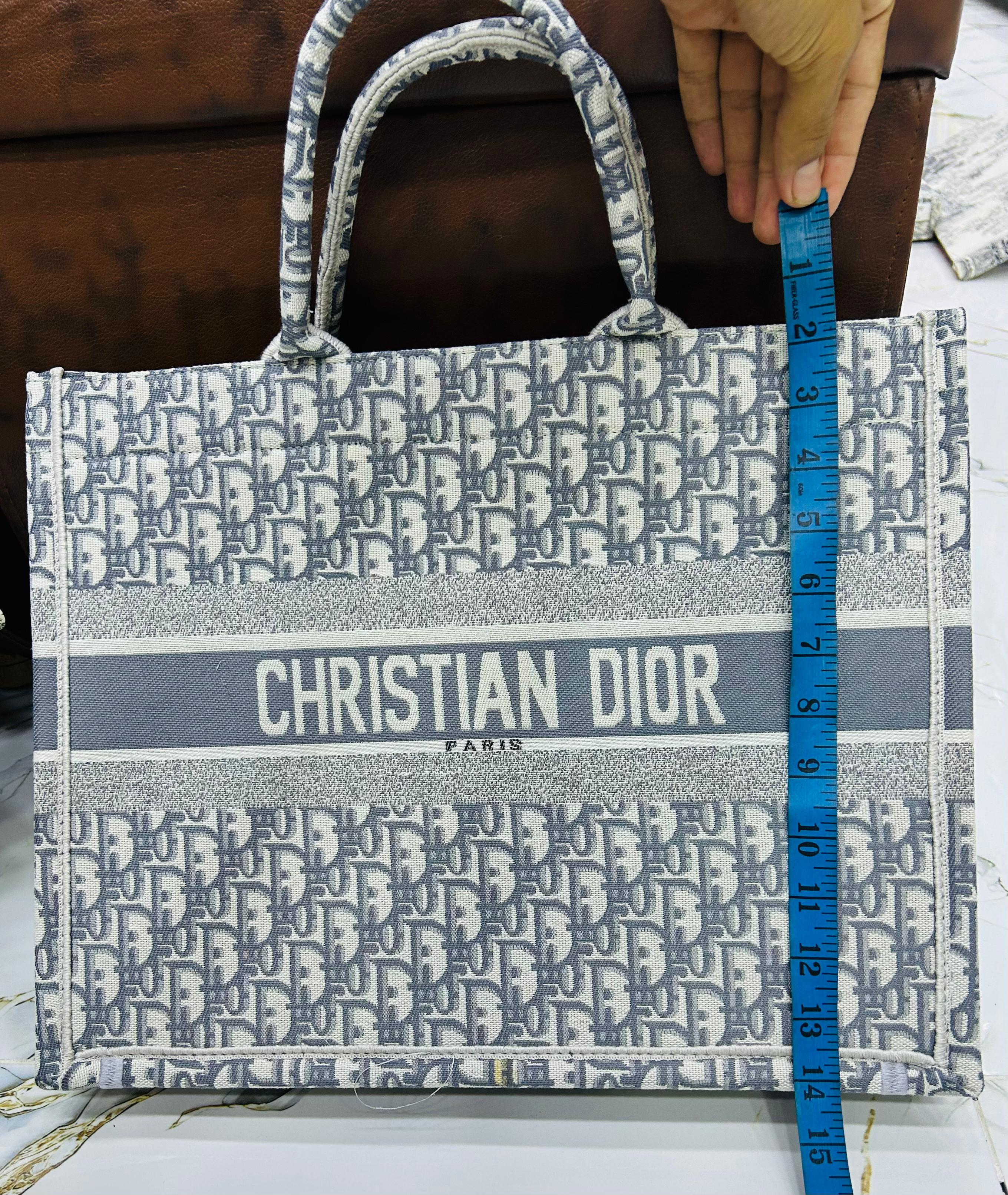 Dior Inspired Book Tote Bag – Blue Oblique - RK