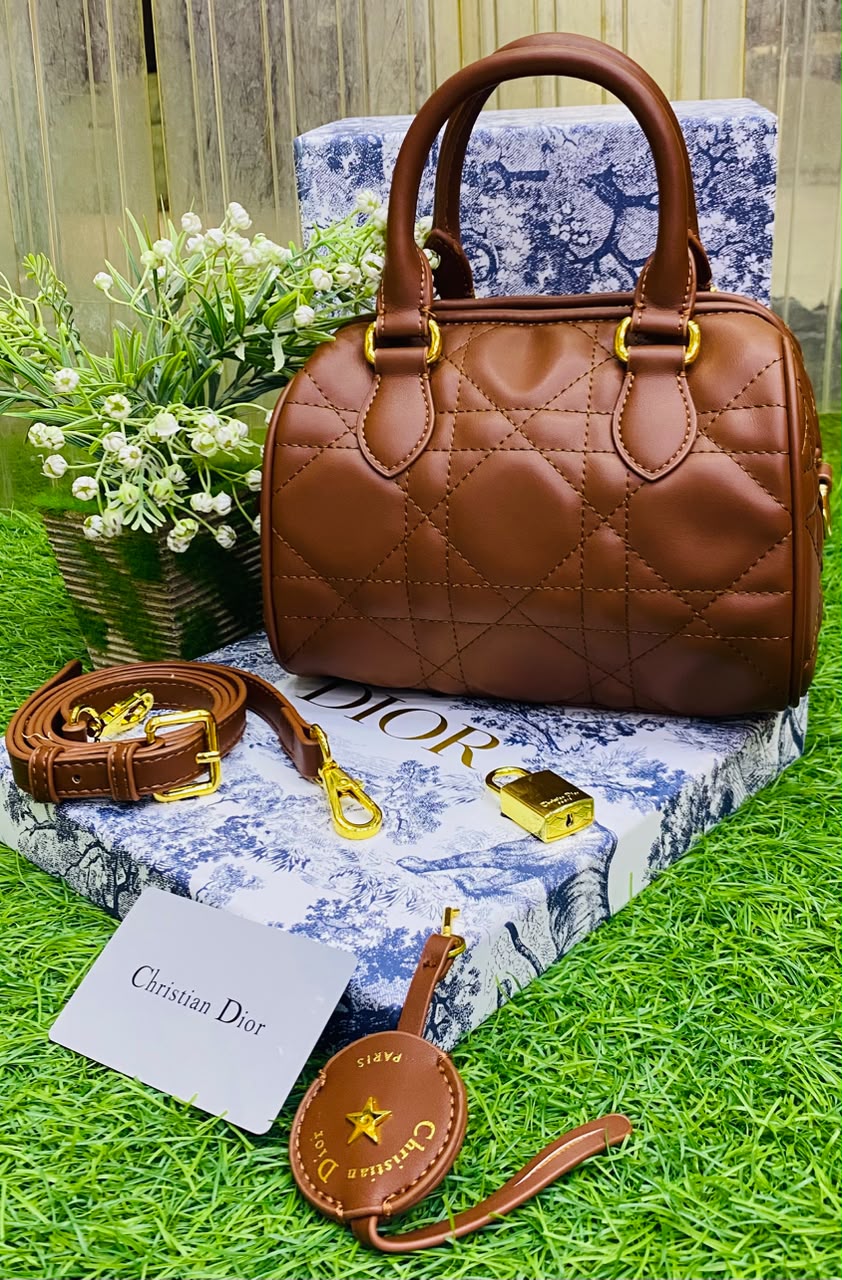 Dior Inspired Quilted Cannage Boston Bag - Color 04 -RK