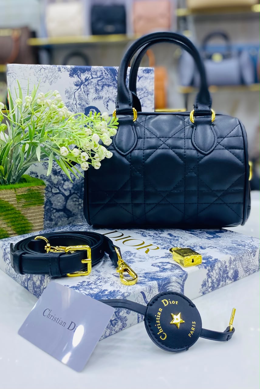 Dior Inspired Quilted Cannage Boston Bag - Color 03 -RK